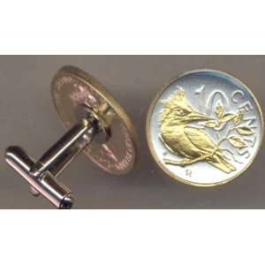  Coin Cufflinks   British Virgin Islands 10 cent Kingfisher (a little