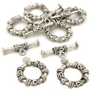  Bali Toggle Clasps Antique Silver Plated Parts Approx 6 
