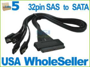 Serial Attached SCSI SAS to 4x7 Pin SATA Cable (lots5)  