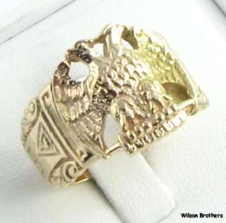 32nd DEGREE Scottish Rite RING   14k Yellow Gold Un Enameled Solid 