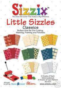 80 Sizzix Little Sizzles Scrapbook Paper CLASSICS pad  