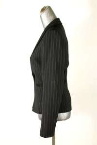 womens black pinstripe ANTONIO MELANI classic career blazer jacket sz 