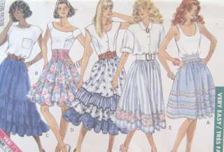   Flared Dirndl Skirt Sewing Pattern Ruffles Tiers 6465 Easy  