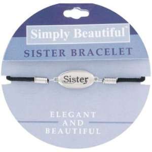   Beautiful Sister Bracelet Silver With Black Band