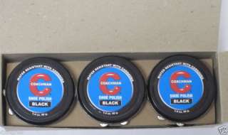 pcs BLACK SHOE POLISH water resistant TIN 1.4 OZ  