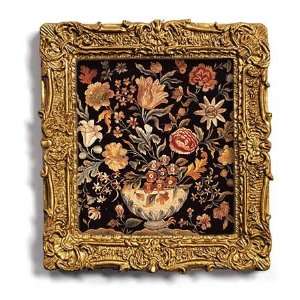  English Embroidery III, circa 1800   Gold Frame Magnet 