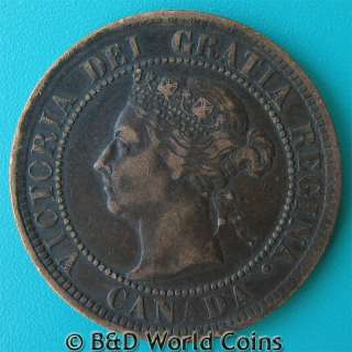 CANADA 1884 ONE LARGE CENT QUEEN VICTORIA KM#7 25.5mm BRONZE KM# 7 