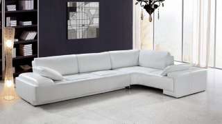 BLANCO white contemporary leather Sectional Sofa MODERN  