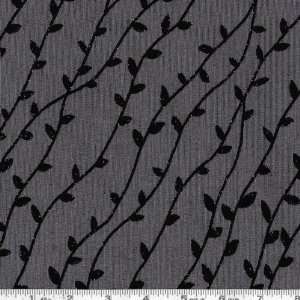  54 Wide Slinky Flocked Glitter Knit Vines Grey Fabric By 