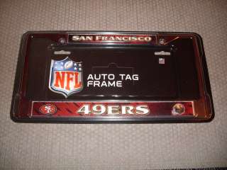 NFL NIB CHROME LICENSE PLATE FRAME  San Francisco 49ers 094746225988 