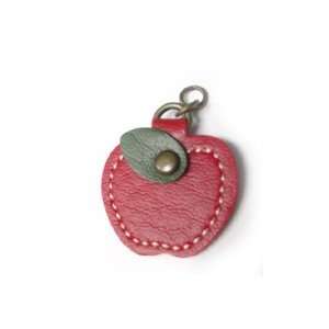  Zipper Pull   red apple   faux leather 