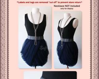   Navy Blue Charlotte Russe Mesh Bubble Skirt Contrast HOT Dress  