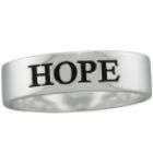 Sterling Silver Hope Ring   Size 8