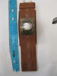 Fender Guitar Wide Brown Leather Band Watch Cool His and Hers Guitar 
