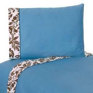  Surf Blue and Brown Twin Sheet Set
