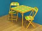   1930S MACHINE AGE INDUSTRIAL CHILDs TABLE & CHAIR SET ~ METAL FOLDING