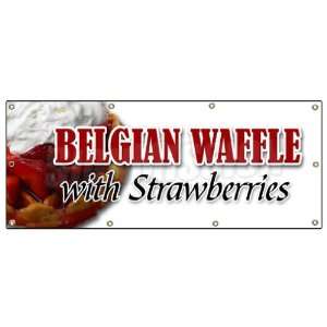  36x96 BELGIAN WAFFLE BANNER SIGN waffles whip cream 