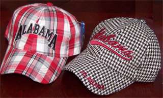 CAP LOT Plaid + Houndstooth Alabama Crimson Tide Fishing Ball Caps 
