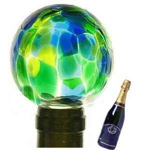 Kitras Art Glass 2 Blown Glass Oceana Calico Wine Stopper  