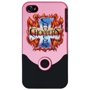  iPhone 4 or 4S Slider Case Pink Choppers Iron Cross 