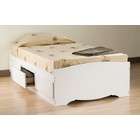 Prepac White Twin Size Platform Storage Bed with Drawers