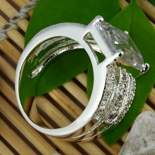 Beautiful White Topaz Jewelry Gems Silver Ring Size #9 S19  