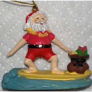  Hawaiian 3D Christmas Ornament Santa Surfing Kitchen 