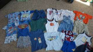   Toddler 4T XS Mixed Lot 21 Summer T Shirts, Shorts, Pajamas, Coveralls