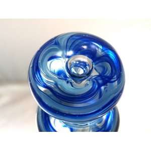  100% Mouth Blown Glass Art Sapphire Bubble Handmade Art 