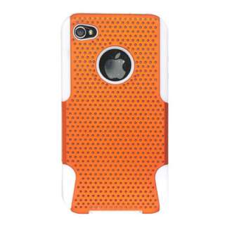 White Orange APEX Hybrid Gel Case Cover for Apple iPod Touch 4G 4th 