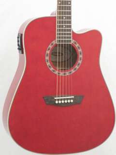    WASHBURN MODEL WD6CETR ACOUSTIC /ELECTRIC RED DREADNOUGHT GUITAR