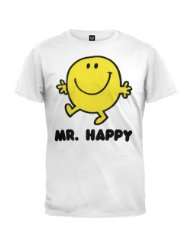 Mr. Men   Mr. Happy White Soft T Shirt