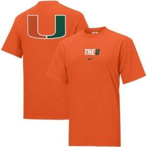   Nike Miami Hurricanes Orange Rush the Field T shirt