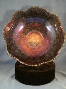 Vintage Imperial Hobstar Purple Carnival Glass 10 Bowl  