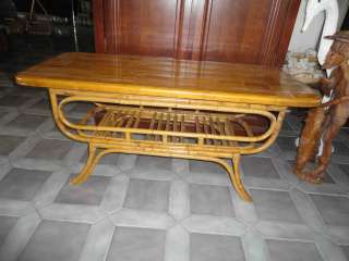 Vintage Rattan Bamboo Table  