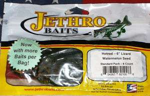 jethro baits hotrod 6 lizard watermelon seed 8 ct  