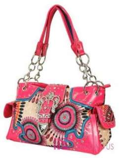 New Poppy Color BOHEMIAN FLORAL Western Belt Bag Purse Handbag Wallet 