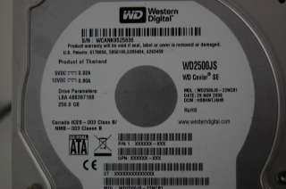 Western Digital 3.5 SATA 250GB WD2500JS 22NCB1 DCM HSBHNTJAHB 