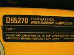 DEWALT WHEELBARROW 8 GALLON AIR COMPRESSOR D55270 HONDA 5.5 HP GAS 