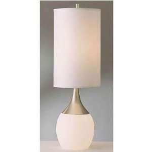  Pure Accent Table Lamp White Linen White / brsh Nckl