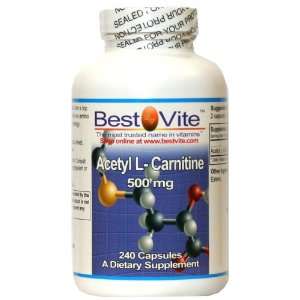  Acetyl L Carnitine 500mg (240 Capsules) Health & Personal 
