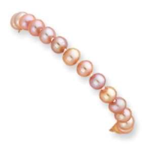  14k Gold Simulated Pink Pearl Bracelet Jewelry