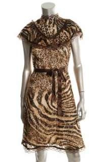 Kite and Butterfly NEW Brown Casual Dress Animal Print Sale S  