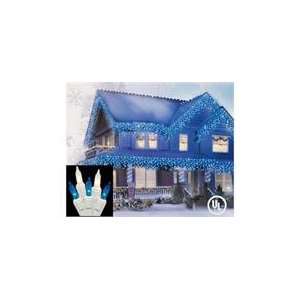  Set of 100 Blue and Clear Frost Icicle Christmas Lights 