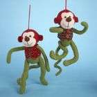 DDI 9 Fabric Red and Green Monkey Christmas Ornament(Pack of 72)