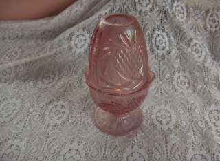 Vintage Iridescent Pink Glass Fairy Light Battery Flame Heart  