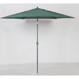   Decorative Vented Market Umbrella with Crank and Tilt   Forest Green