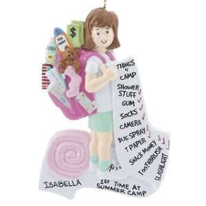  Personalized Summer Camp Girl Christmas Ornament