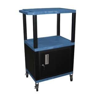   AV Cart with Cabinet   Color Putty, Shelf Colors Yellow 
