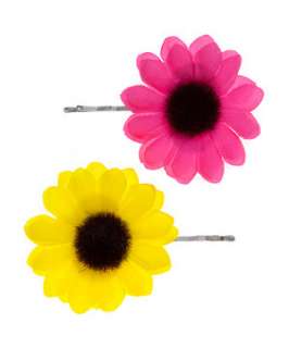 Soft Yellow (Yellow) Teens 2pk Neon Sunflower Hair Slides  253278288 